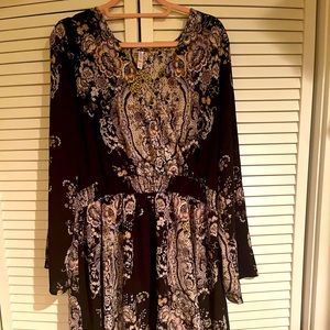 Boho style long sleeve dress